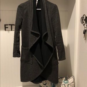 Grey & Black Fabletics Open Sweater